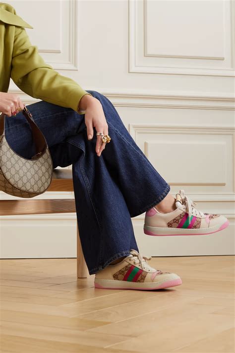 gucci women's screener sneaker|multi color ladies gucci sneakers.